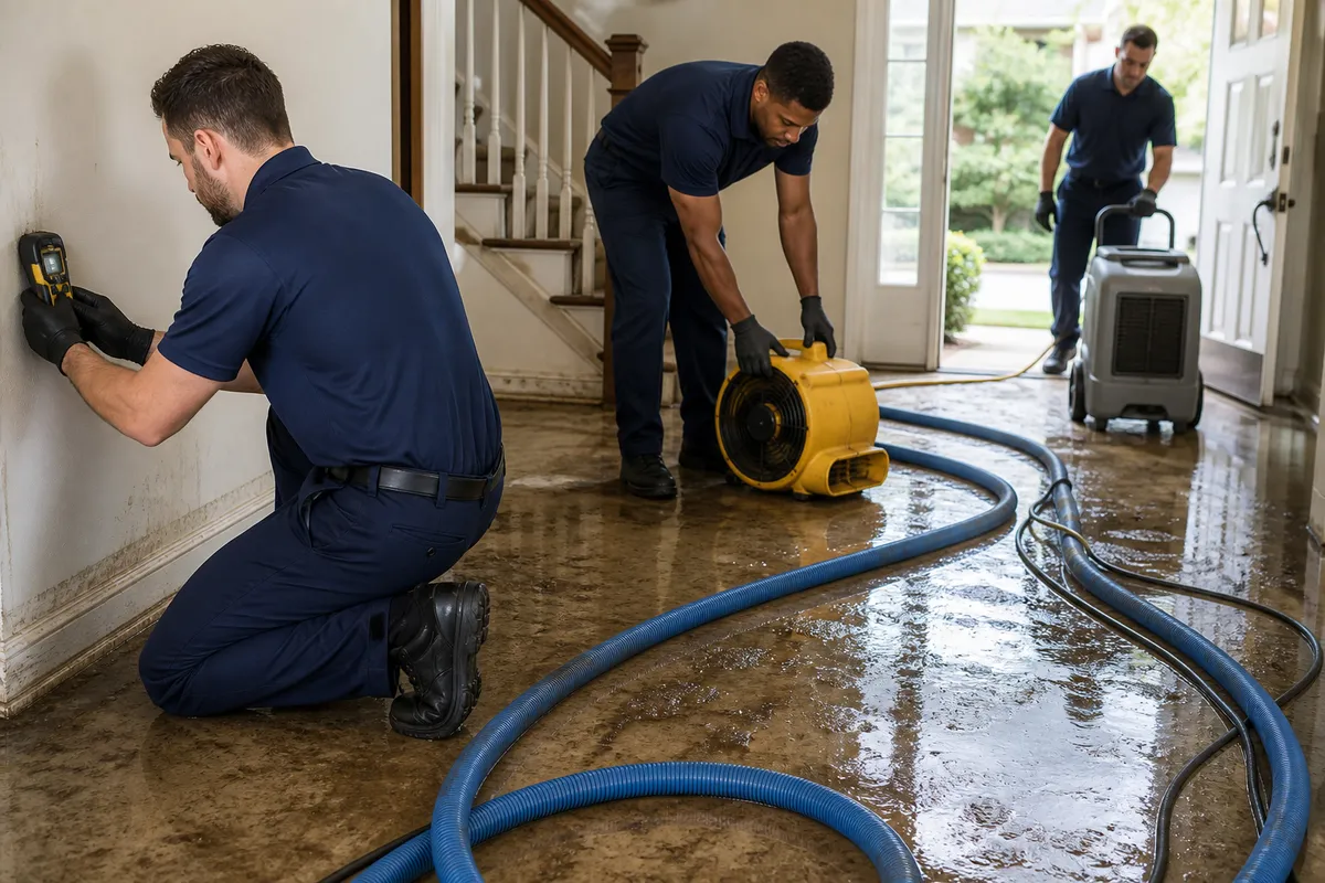 Floodline Restoration Co. of Manhattan crew at work in Manhattan, NY